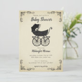 Gothic Stroller Spider Baby shower Invitation Kaart (Staand voorkant)