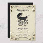 Gothic Stroller Spider Baby shower Invitation Kaart (Voorkant / Achterkant)