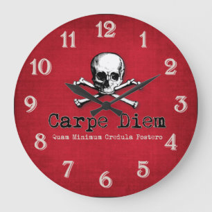Gothic Style Carpe Diem Wall klok