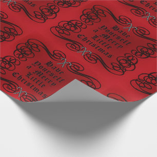 Gothic Style Merry Little Kerstmis Cadeaupapier