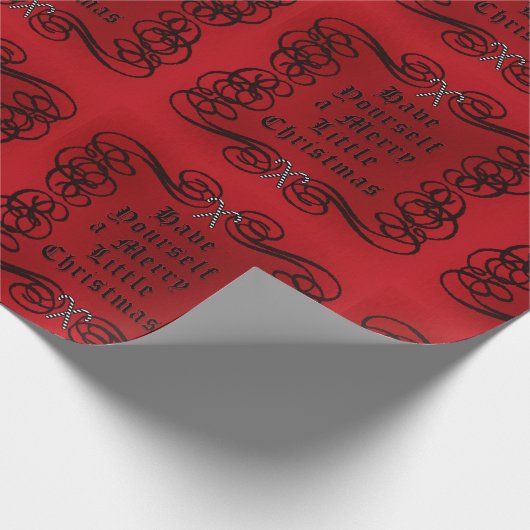 Gothic Style Merry Little Kerstmis Cadeaupapier (Hoek)