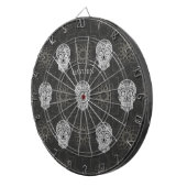 Gothic Sugar Skull and Grey Geometric Pattern Dartbord (Voorkant Rechts)
