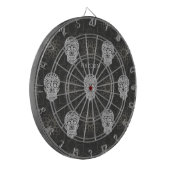 Gothic Sugar Skull and Grey Geometric Pattern Dartbord (Voorkant Links)