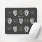 Gothic Sugar Skull and Grey Geometric Pattern Muismat (Met muis)