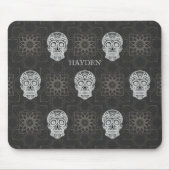 Gothic Sugar Skull and Grey Geometric Pattern Muismat (Voorkant)