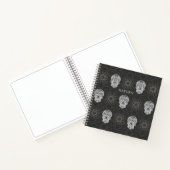 Gothic Sugar Skull and Grey Geometric Personalised Notitieboek (Binnen)