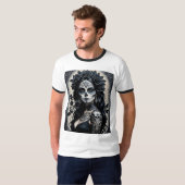 Gothic Sugar Skull Roos Tattoo Shirt (Voorkant volledig)