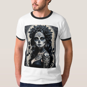Gothic Sugar Skull Roos Tattoo Shirt