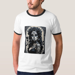 Gothic Sugar Skull Roos Tattoo Shirt