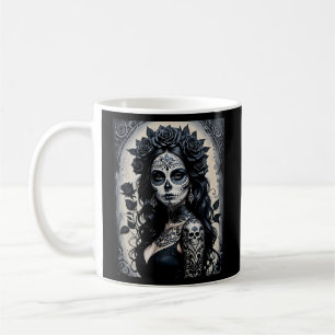 Gothic Sugar Skull Roos Tattoo Shirt Koffiemok