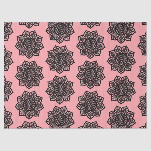 GOTHIC SUN Black Pink Celtic Knobbelpapier Tissuepapier (Voorkant)