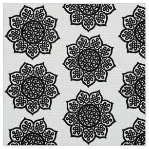GOTHIC SUN Black White Celtic Knoks Stof