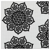 GOTHIC SUN Black White Celtic Knoks Stof (Close Up)