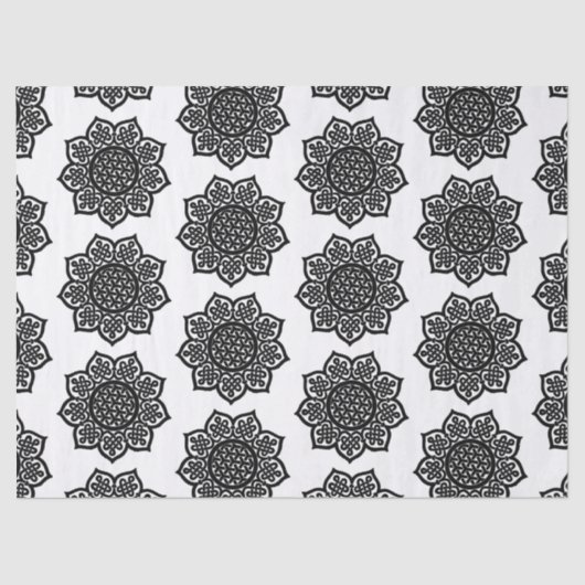 GOTHIC SUN Black White Celtic Knoks Tissuepapier (Voorkant)