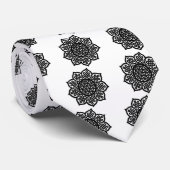 GOTHIC SUN Black White Celtic Knot Stropdas (Opgerold)