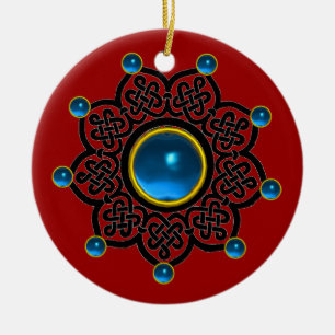 GOTHIC SUN Blue Sapphire, Red Ruby Pareltjes Keramisch Ornament