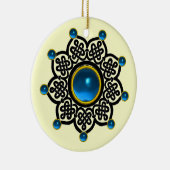 GOTHIC SUN Blue Sapphire, Red Ruby Pareltjes Keramisch Ornament (Rechts)