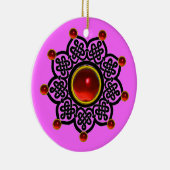 GOTHIC SUN Red Ruby Gem Keramisch Ornament (Rechts)