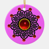 GOTHIC SUN Red Ruby Gem Keramisch Ornament (Voorkant)