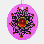 GOTHIC SUN Red Ruby Gem Keramisch Ornament (Links)