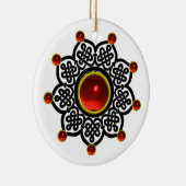 GOTHIC SUN Red Ruby Gem Keramisch Ornament (Rechts)
