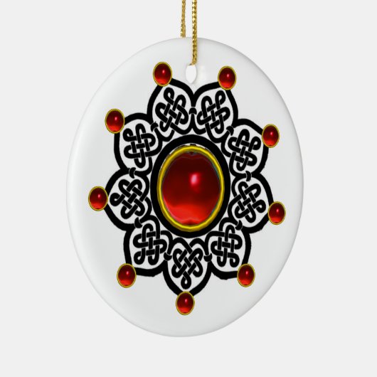 GOTHIC SUN Red Ruby Gem Keramisch Ornament (Rechts)