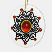 GOTHIC SUN Red Ruby Gem Keramisch Ornament (Links)