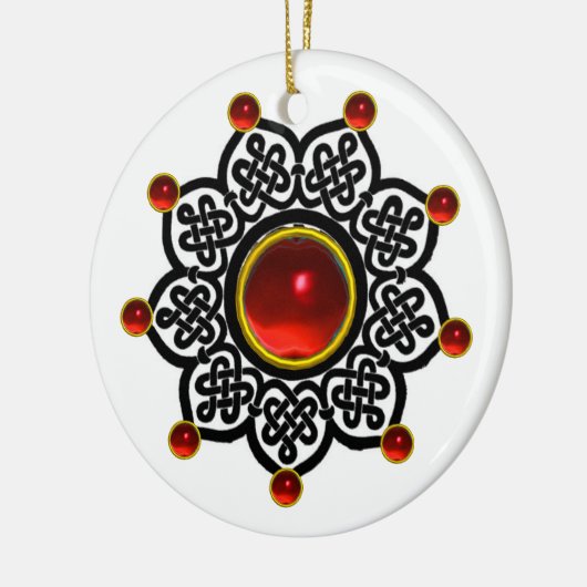 GOTHIC SUN Red Ruby Gem Keramisch Ornament (Links)