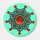 GOTHIC SUN Red Ruby Gem Magneet (Voorkant)