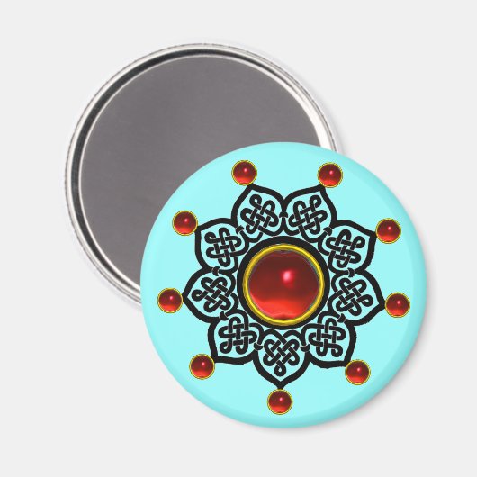 GOTHIC SUN Red Ruby Gem Magneet (Voorkant / Achterkant)