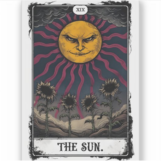 Gothic Sun Tarot Sticker (Voorkant)