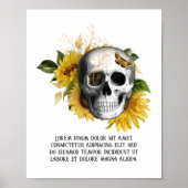 Gothic Sunflower Skeleton Poster (Voorkant)
