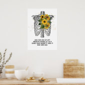 Gothic Sunflower Skeleton Poster (Keuken)