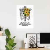 Gothic Sunflower Skeleton Poster (Thuiskantoor)