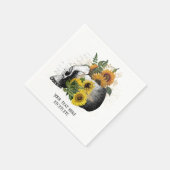 Gothic Sunflower Skeleton Servet (Hoek)