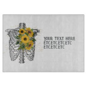 Gothic Sunflower Skeleton Snijplank (Voorkant)