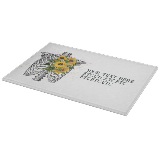 Gothic Sunflower Skeleton Snijplank (Hoek)