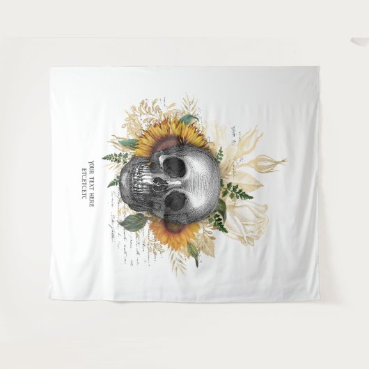 Gothic Sunflower Skeleton Wandkleed (Voorkant (horizontaal))