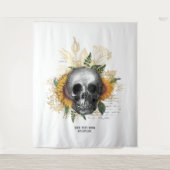 Gothic Sunflower Skeleton Wandkleed (Voorkant)