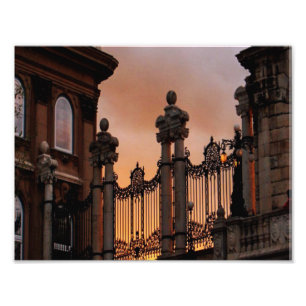 Gothic Sunset in Boedapest Foto Afdruk