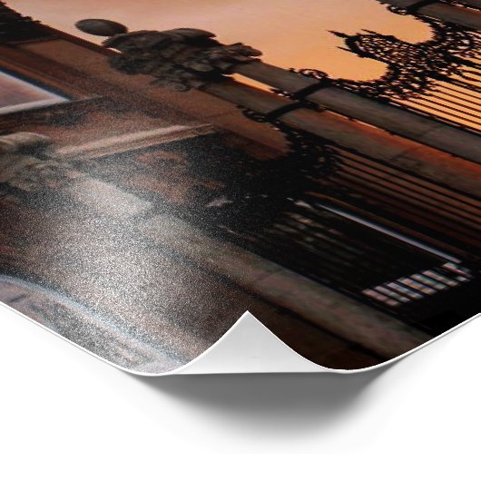 Gothic Sunset in Boedapest Foto Afdruk (Hoek)