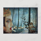 Gothic Surreal Unieke Collage Sad Queen of Hearts Briefkaart (Voorkant)