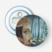 Gothic Surreal Unieke Collage Sad Queen of Hearts Button Flesopener (Voorkant)