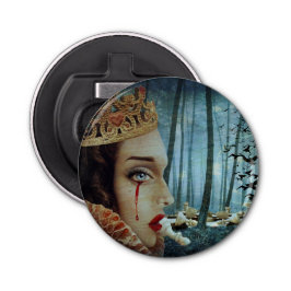 Gothic Surreal Unieke Collage Sad Queen of Hearts Button Flesopener