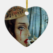 Gothic Surreal Unieke Collage Sad Queen of Hearts Keramisch Ornament (Voorkant)