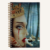 Gothic Surreal Unieke Collage Sad Queen of Hearts Notitieboek (Voorkant)