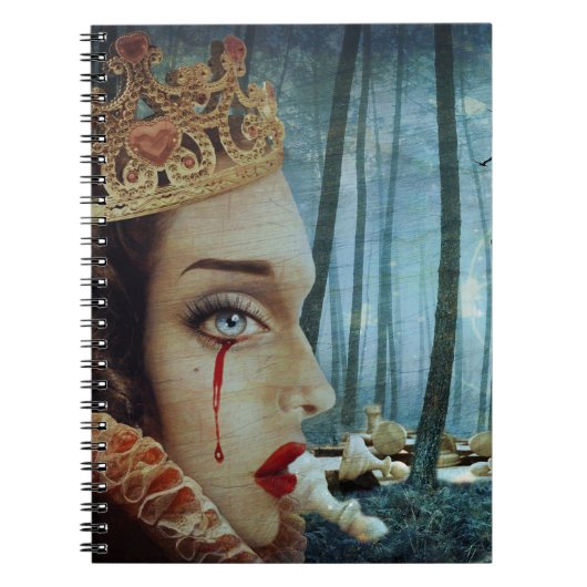 Gothic Surreal Unieke Collage Sad Queen of Hearts Notitieboek (Voorkant)