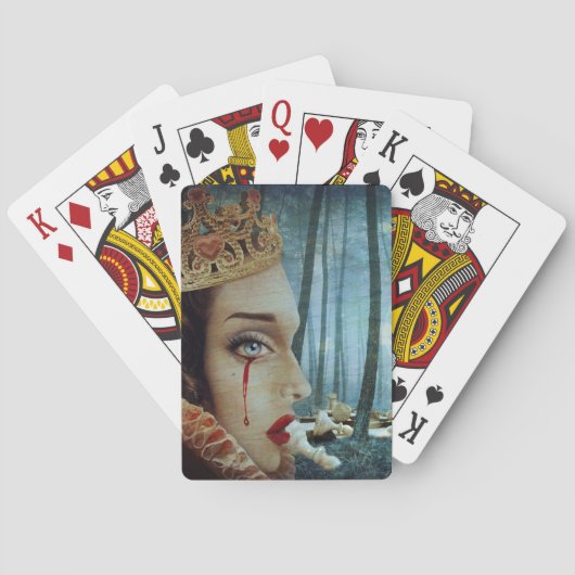Gothic Surreal Unieke Collage Sad Queen of Hearts Pokerkaarten (Achterkant)