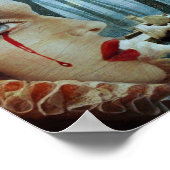 Gothic Surreal Unieke Collage Sad Queen of Hearts Poster (Hoek)