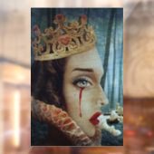 Gothic Surreal Unieke Collage Sad Queen of Hearts Raamsticker (Vel 2)